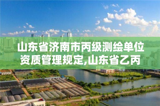 山东省济南市丙级测绘单位资质管理规定,山东省乙丙丁级测绘资质专业标准