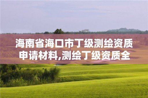 海南省海口市丁级测绘资质申请材料,测绘丁级资质全套申请文件。