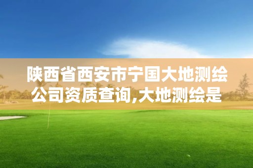 陕西省西安市宁国大地测绘公司资质查询,大地测绘是国企吗。