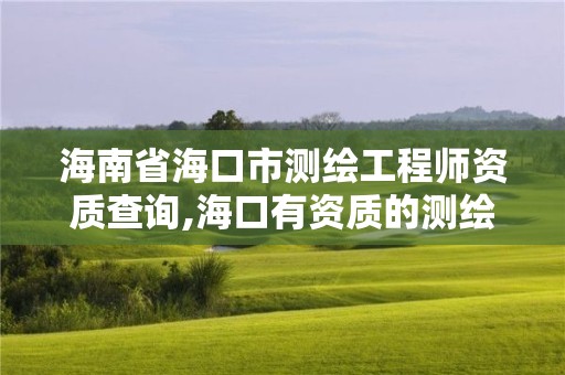 海南省海口市测绘工程师资质查询,海口有资质的测绘公司。