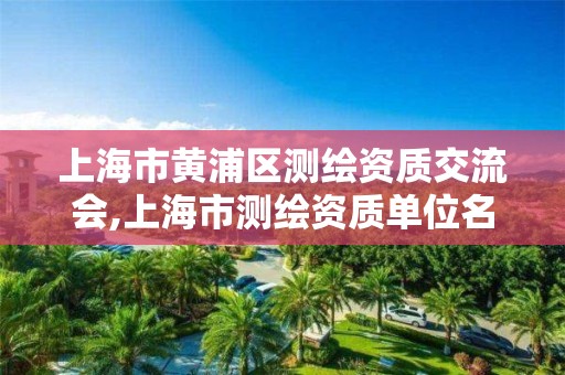 上海市黄浦区测绘资质交流会,上海市测绘资质单位名单