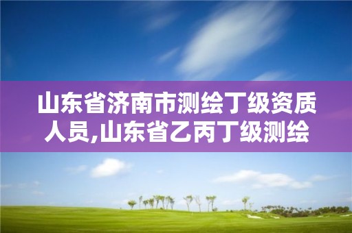 山东省济南市测绘丁级资质人员,山东省乙丙丁级测绘资质专业标准