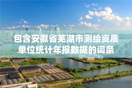 包含安徽省芜湖市测绘资质单位统计年报数据的词条