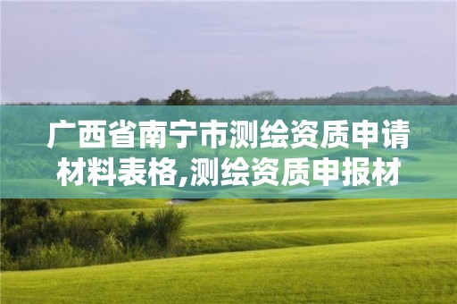 广西省南宁市测绘资质申请材料表格,测绘资质申报材料。