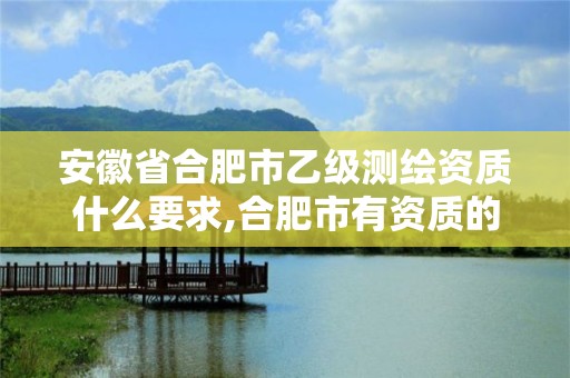 安徽省合肥市乙级测绘资质什么要求,合肥市有资质的测绘公司。