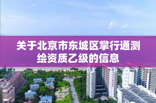 关于北京市东城区掌行通测绘资质乙级的信息