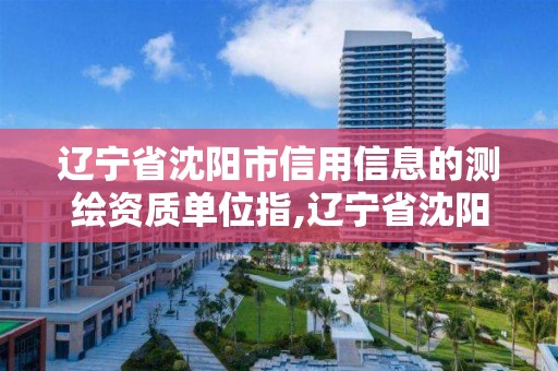 辽宁省沈阳市信用信息的测绘资质单位指,辽宁省沈阳市信用信息的测绘资质单位指哪些。