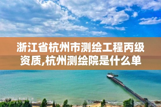 浙江省杭州市测绘工程丙级资质,杭州测绘院是什么单位