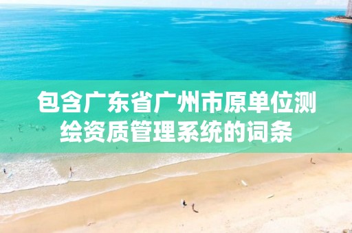 包含广东省广州市原单位测绘资质管理系统的词条