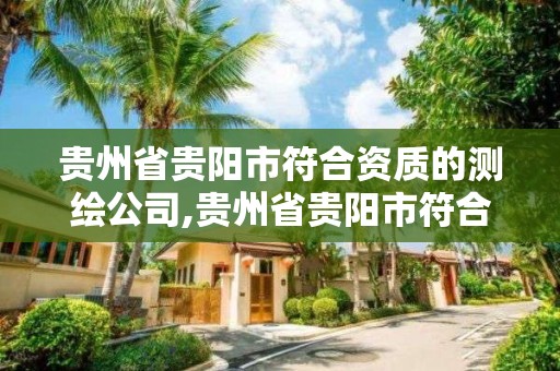 贵州省贵阳市符合资质的测绘公司,贵州省贵阳市符合资质的测绘公司有几家。