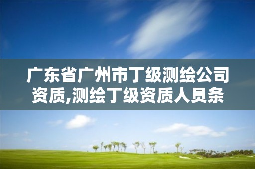 广东省广州市丁级测绘公司资质,测绘丁级资质人员条件