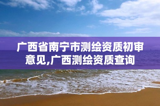 广西省南宁市测绘资质初审意见,广西测绘资质查询