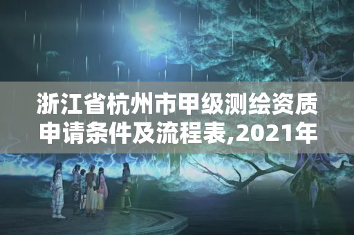 浙江省杭州市甲级测绘资质申请条件及流程表,2021年测绘甲级资质申报条件。