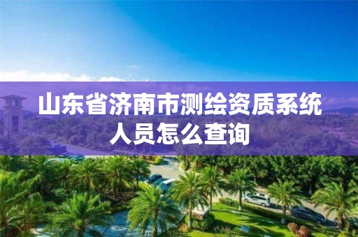 山东省济南市测绘资质系统人员怎么查询