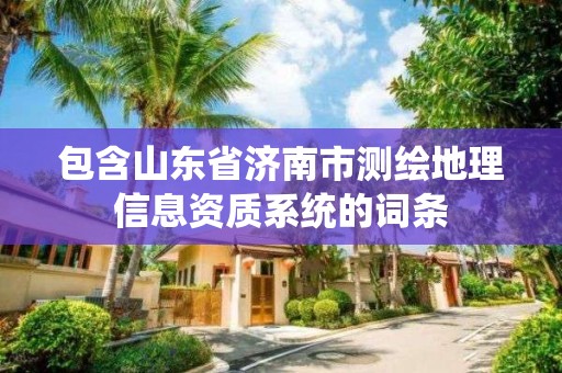 包含山东省济南市测绘地理信息资质系统的词条