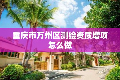 重庆市万州区测绘资质增项怎么做