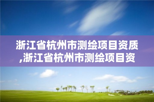 浙江省杭州市测绘项目资质,浙江省杭州市测绘项目资质有哪些