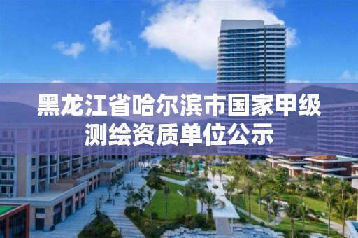 黑龙江省哈尔滨市国家甲级测绘资质单位公示