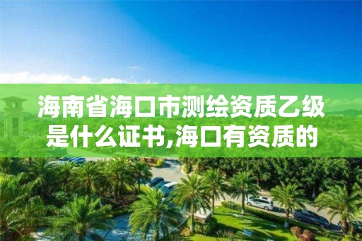 海南省海口市测绘资质乙级是什么证书,海口有资质的测绘公司