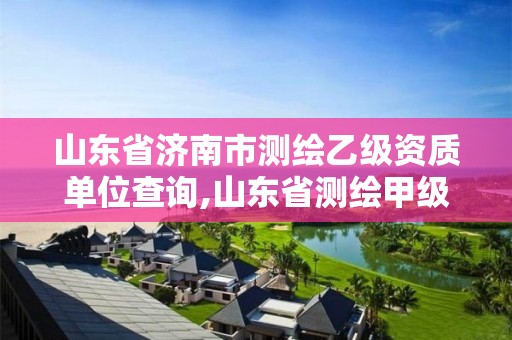 山东省济南市测绘乙级资质单位查询,山东省测绘甲级资质单位