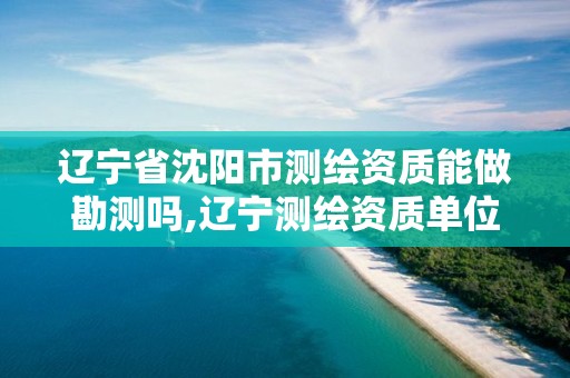 辽宁省沈阳市测绘资质能做勘测吗,辽宁测绘资质单位