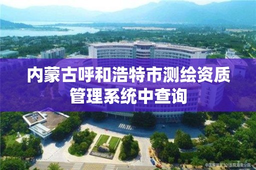 内蒙古呼和浩特市测绘资质管理系统中查询