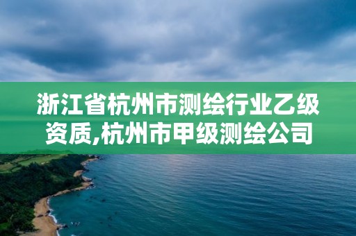 浙江省杭州市测绘行业乙级资质,杭州市甲级测绘公司