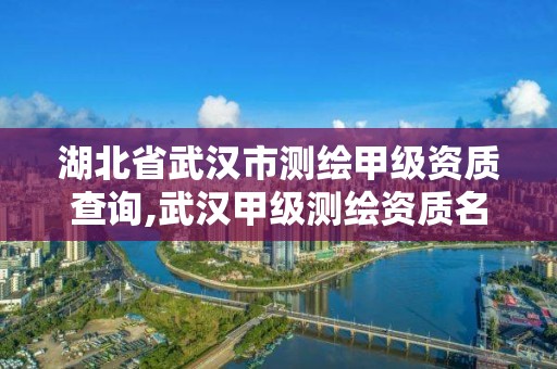 湖北省武汉市测绘甲级资质查询,武汉甲级测绘资质名录