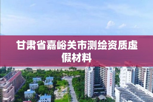 甘肃省嘉峪关市测绘资质虚假材料