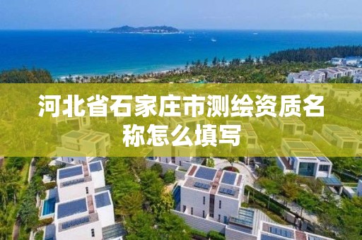 河北省石家庄市测绘资质名称怎么填写