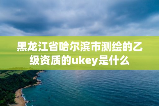 黑龙江省哈尔滨市测绘的乙级资质的ukey是什么