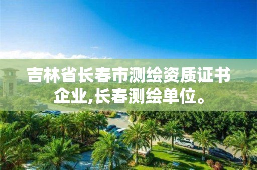 吉林省长春市测绘资质证书企业,长春测绘单位。