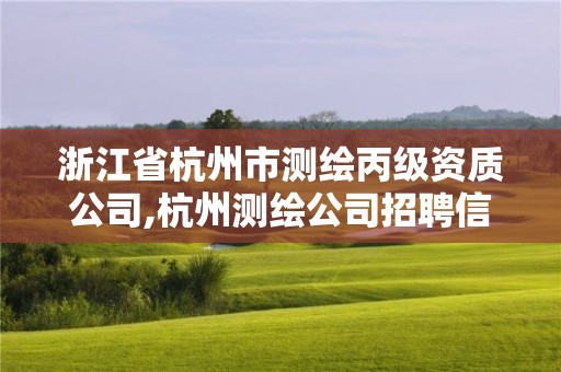 浙江省杭州市测绘丙级资质公司,杭州测绘公司招聘信息