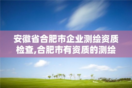 安徽省合肥市企业测绘资质检查,合肥市有资质的测绘公司。