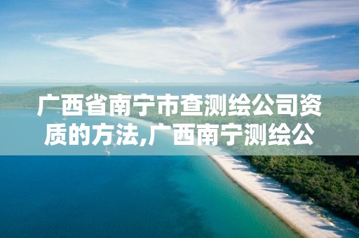 广西省南宁市查测绘公司资质的方法,广西南宁测绘公司排名。