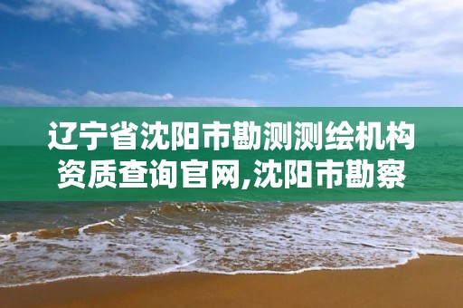 辽宁省沈阳市勘测测绘机构资质查询官网,沈阳市勘察测绘院。