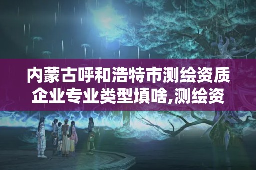 内蒙古呼和浩特市测绘资质企业专业类型填啥,测绘资质的专业范围包括哪10个专业?。