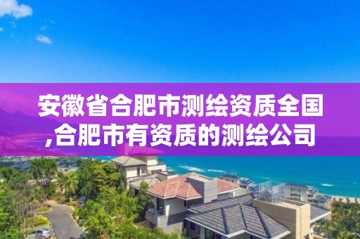 安徽省合肥市测绘资质全国,合肥市有资质的测绘公司