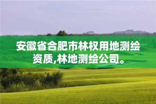 安徽省合肥市林权用地测绘资质,林地测绘公司。