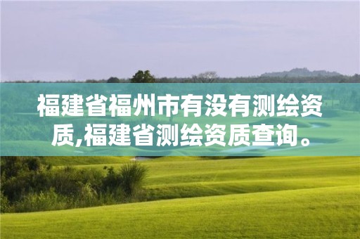 福建省福州市有没有测绘资质,福建省测绘资质查询。