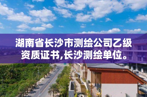 湖南省长沙市测绘公司乙级资质证书,长沙测绘单位。