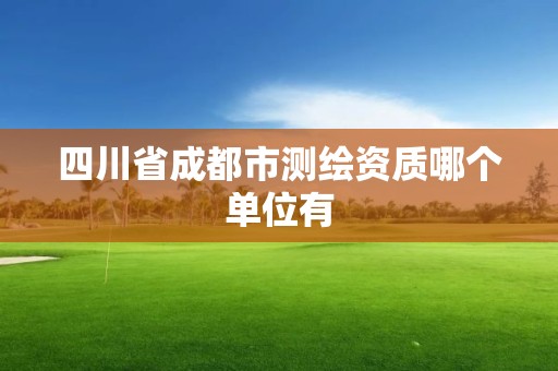 四川省成都市测绘资质哪个单位有