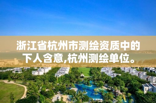 浙江省杭州市测绘资质中的下人含意,杭州测绘单位。