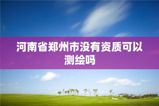 河南省郑州市没有资质可以测绘吗