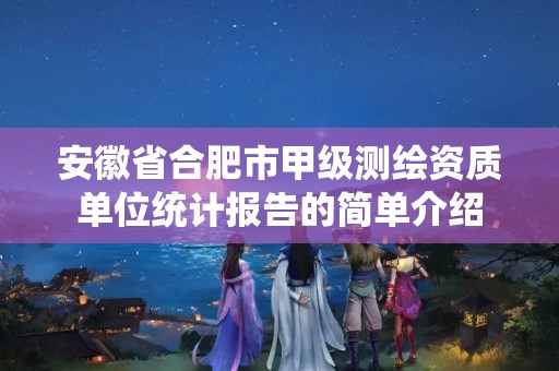 安徽省合肥市甲级测绘资质单位统计报告的简单介绍