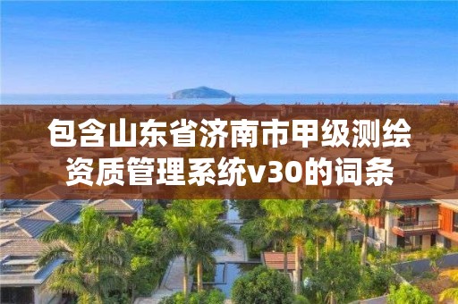 包含山东省济南市甲级测绘资质管理系统v30的词条