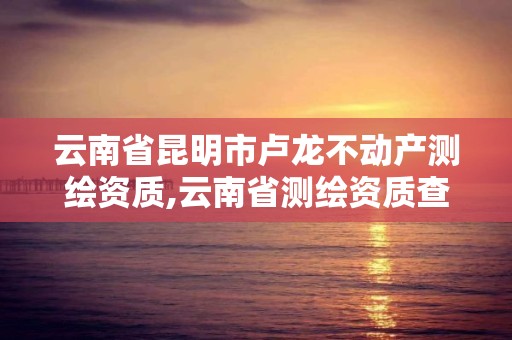 云南省昆明市卢龙不动产测绘资质,云南省测绘资质查询。