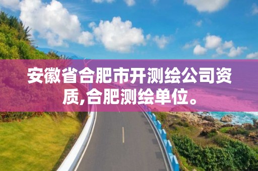 安徽省合肥市开测绘公司资质,合肥测绘单位。