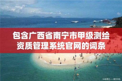 包含广西省南宁市甲级测绘资质管理系统官网的词条