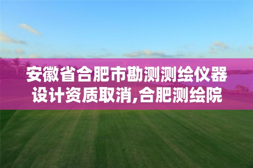 安徽省合肥市勘测测绘仪器设计资质取消,合肥测绘院是什么单位。